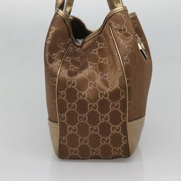 GUCCI GG Canvas Pretty Tote Bag Gold Tone - Picture 4 of 16